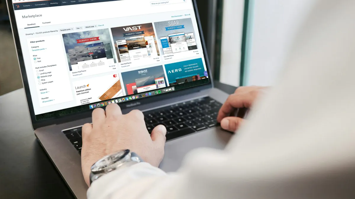 Person working in a CRM and quoting workflow on a laptop